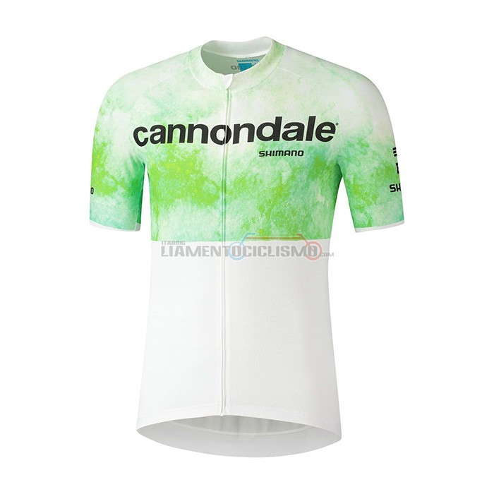 Abbigliamento Ciclismo Cannondale Manica Corta 2021 Bianco Verde